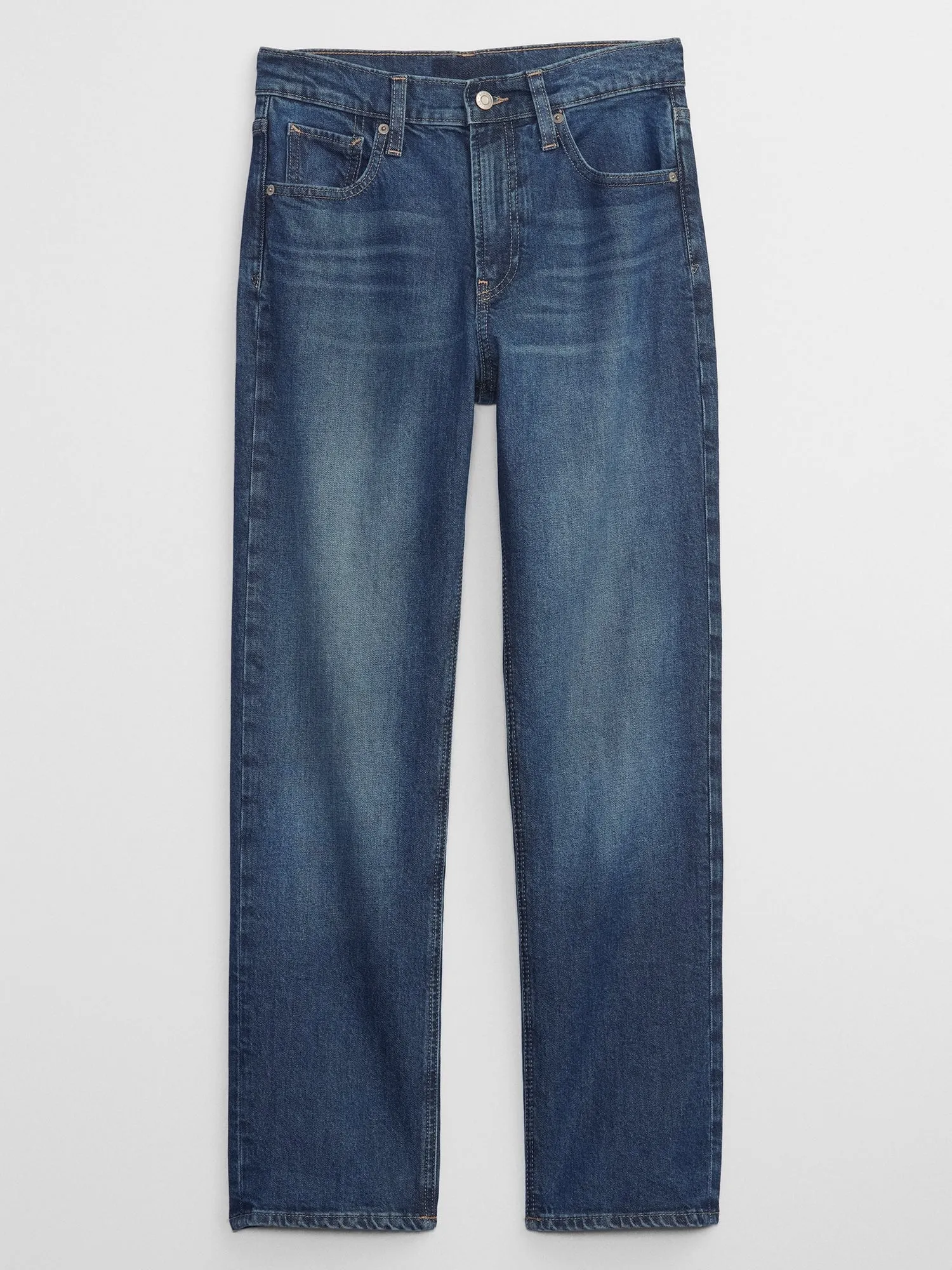 High Rise Straight Jeans with Washwell