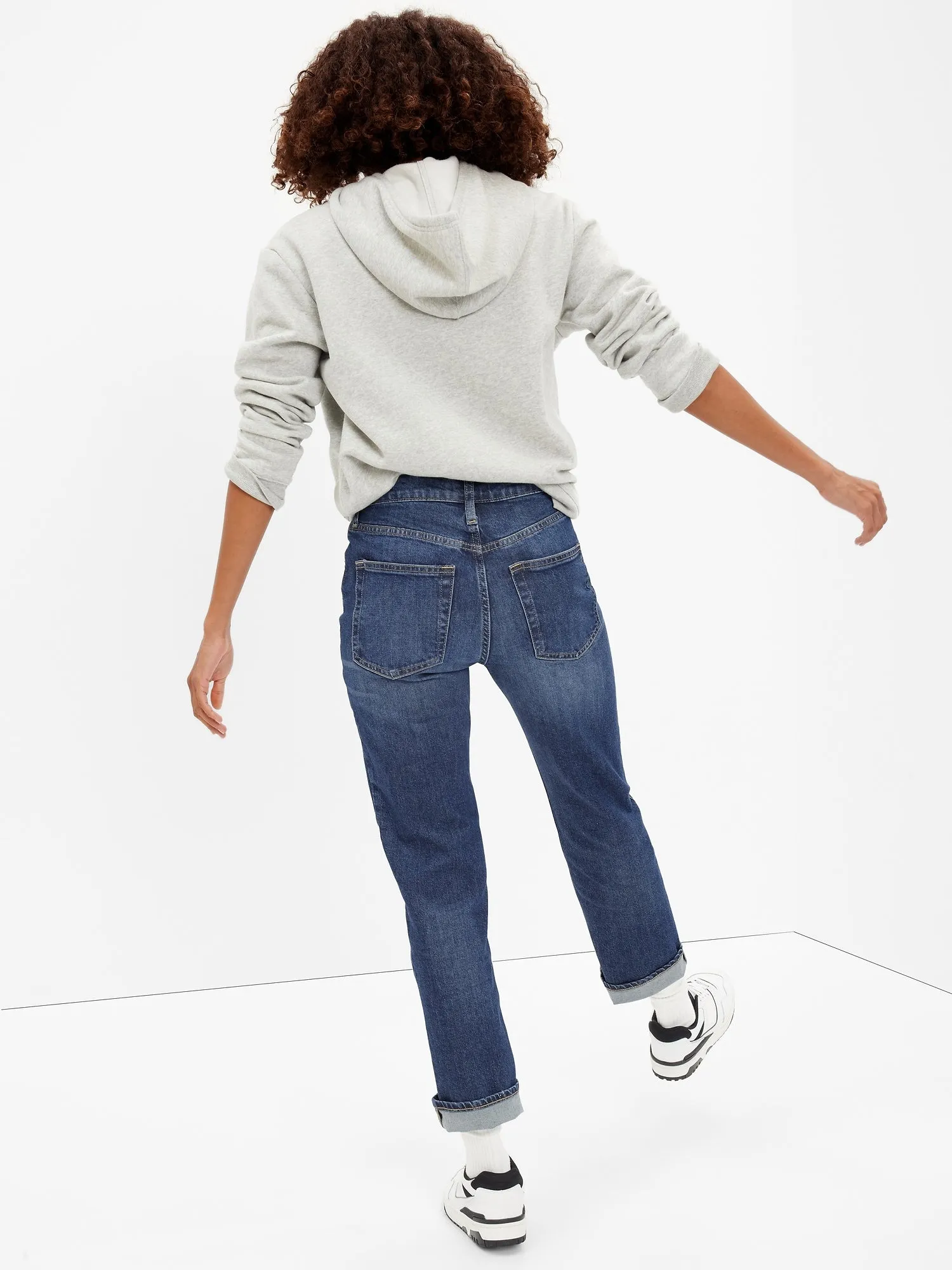 High Rise Straight Jeans with Washwell