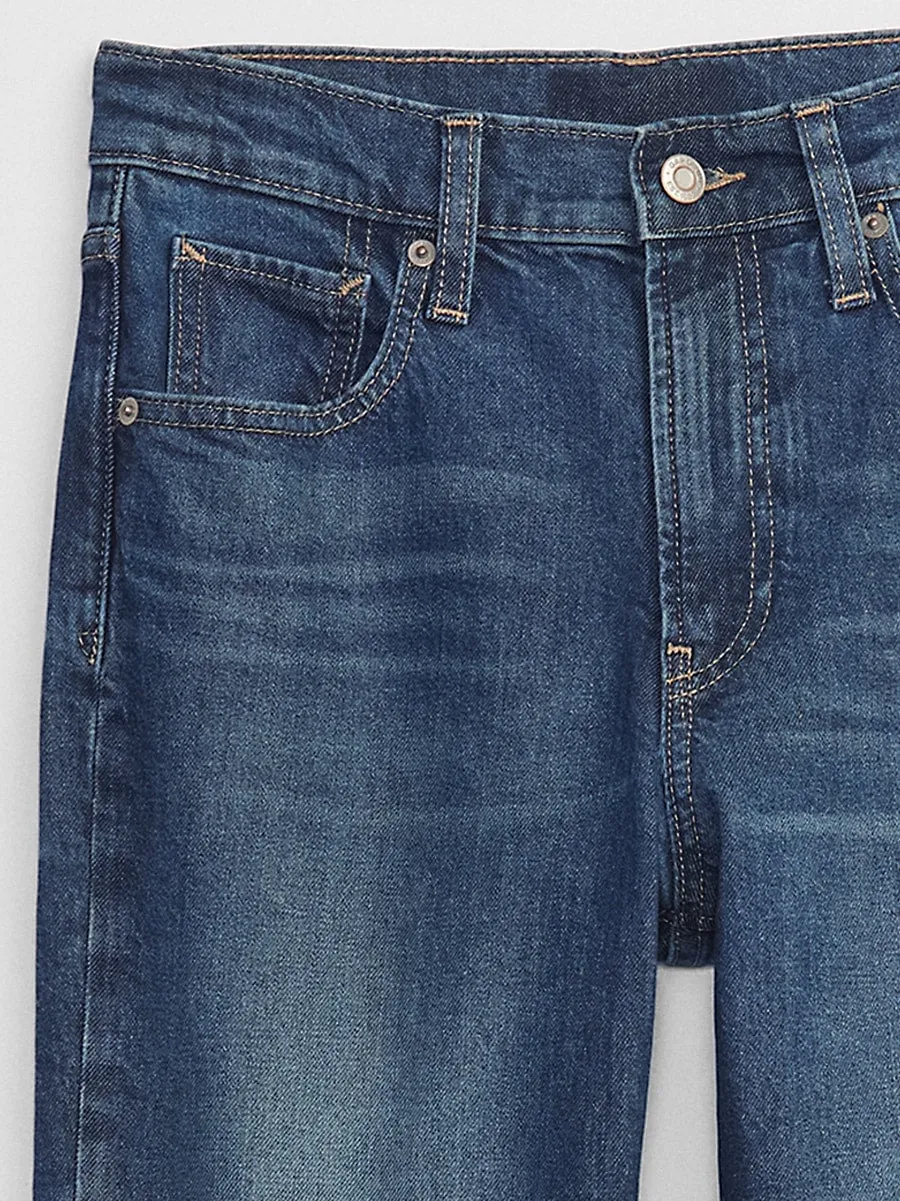 High Rise Straight Jeans with Washwell