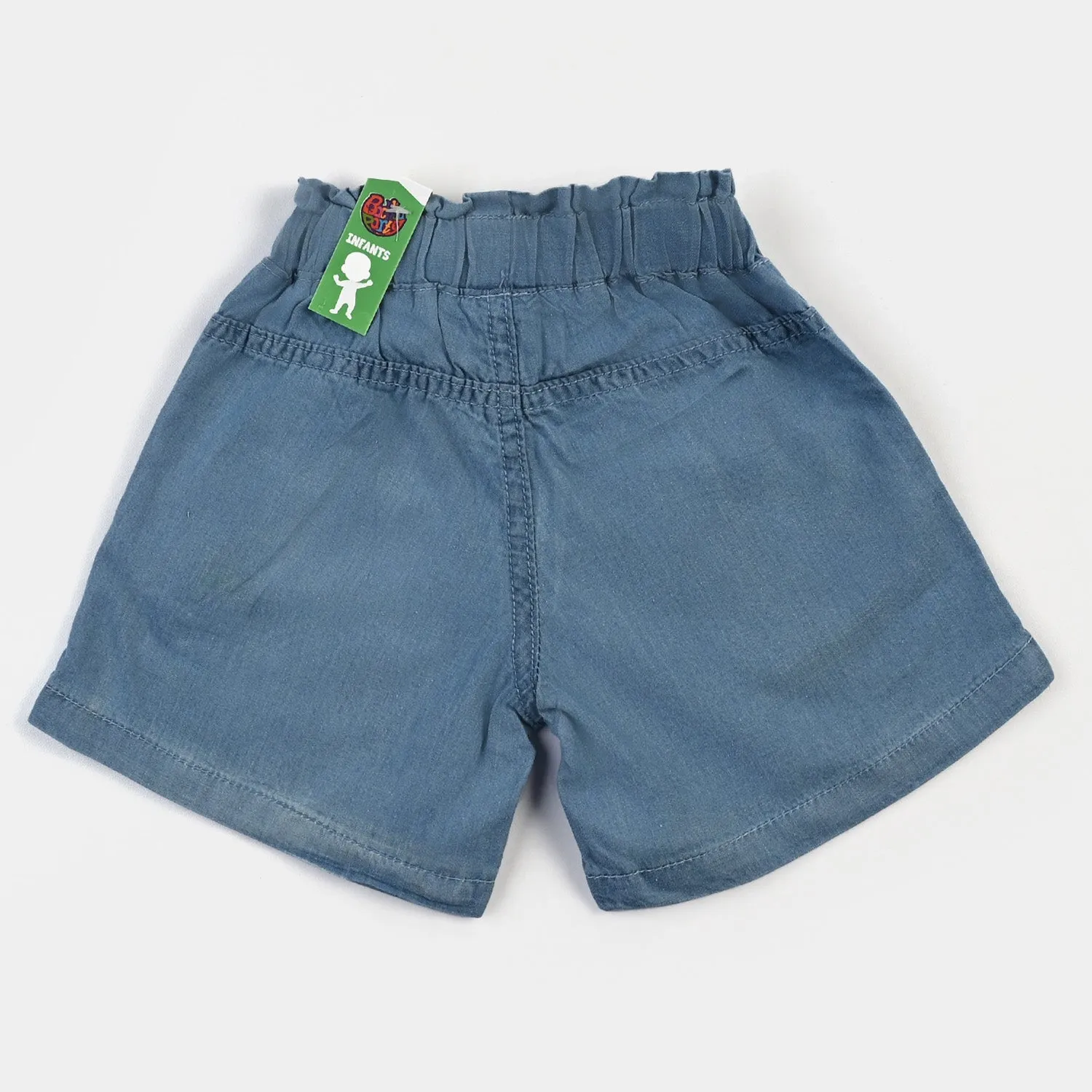 Infant Girls Denim rigid Short Styling-Ice Blue