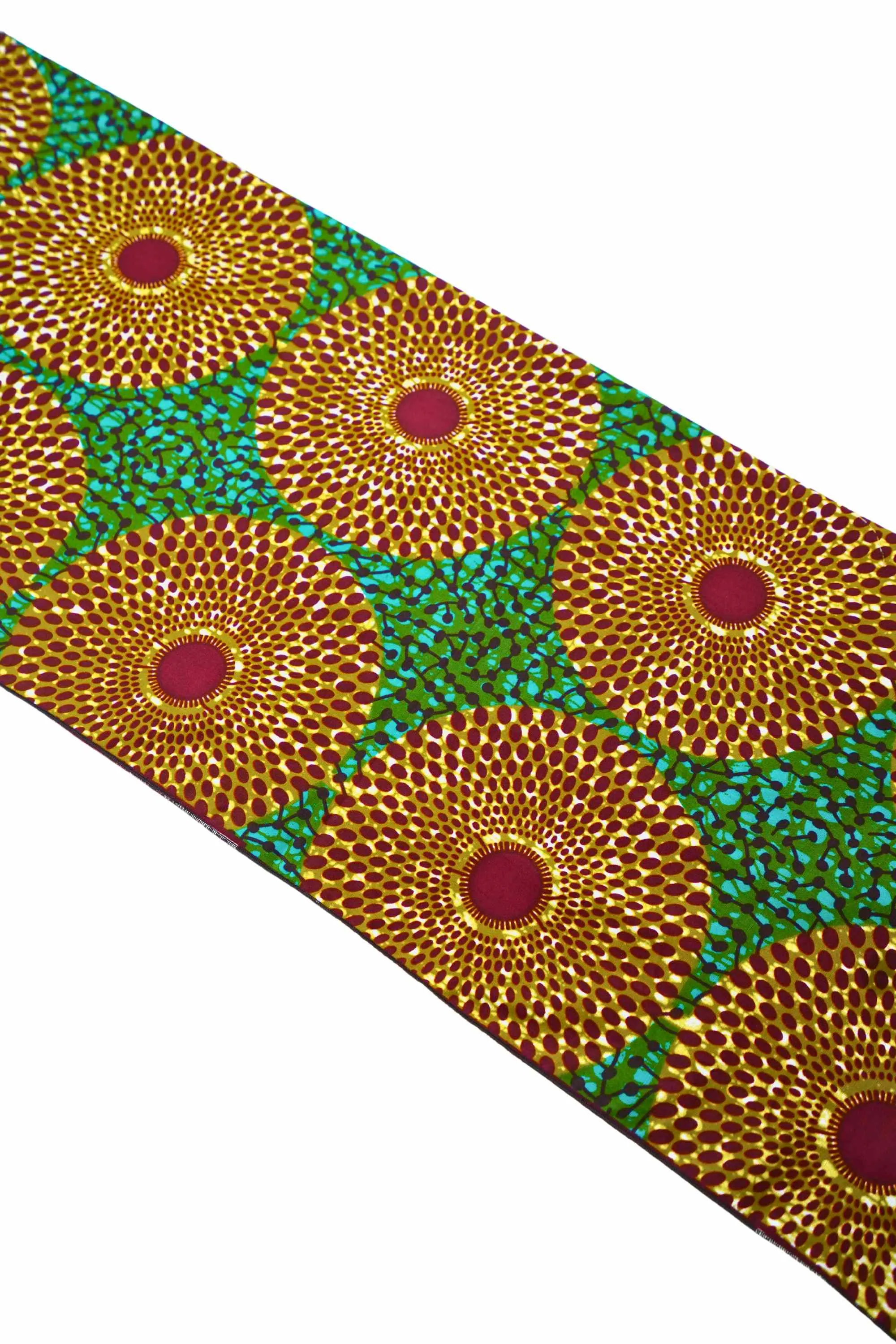 Iza Headwrap - Green and Brown African Ankara Wax Cotton Print