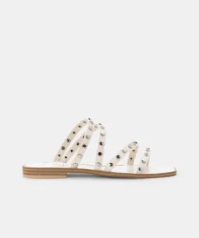 IZABEL WIDE STUDDED SANDALS OFF WHITE STELLA