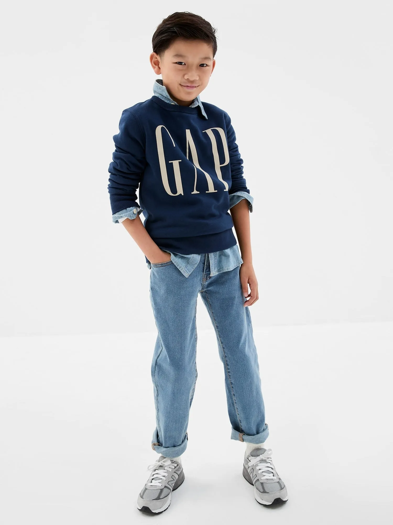 Kids Straight Jeans with Washwell