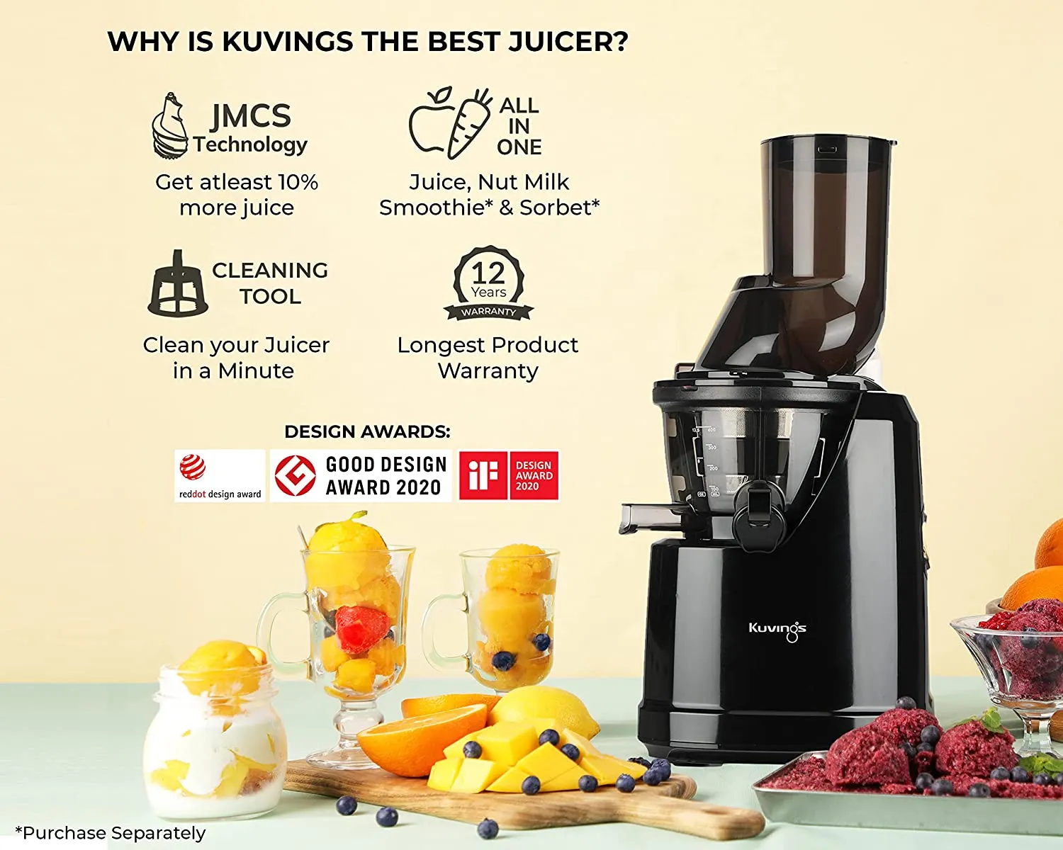 Kuvings Professional Cold Press Whole Slow Juicer (B1700)