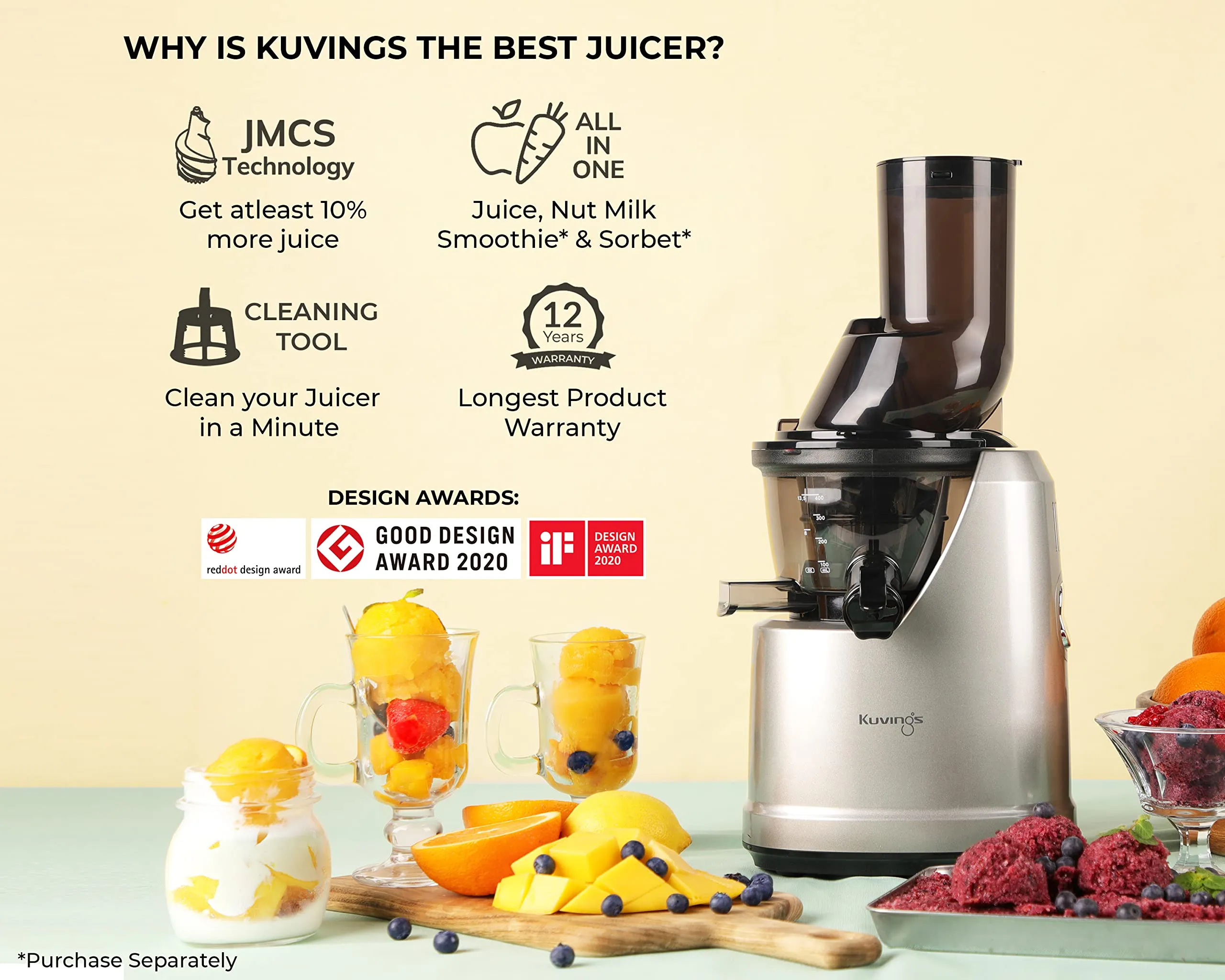 Kuvings Professional Cold Press Whole Slow Juicer (B1700)