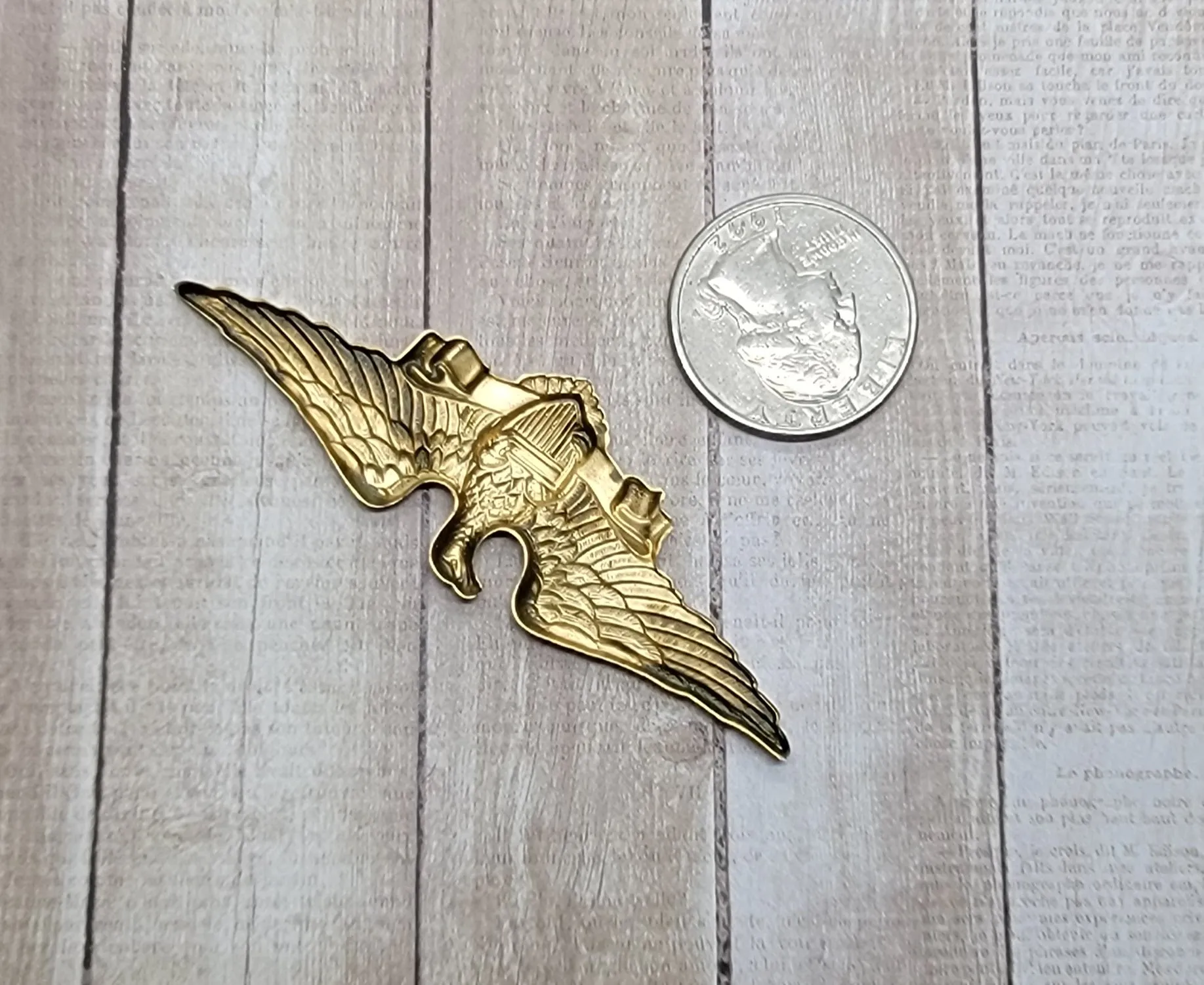 Large Brass Americana Eagle Stampings x 1 - 4063S.