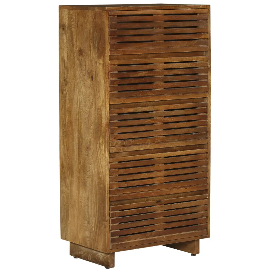 Leo Solid Wood Modern 5 Drawer Chest Tallboy