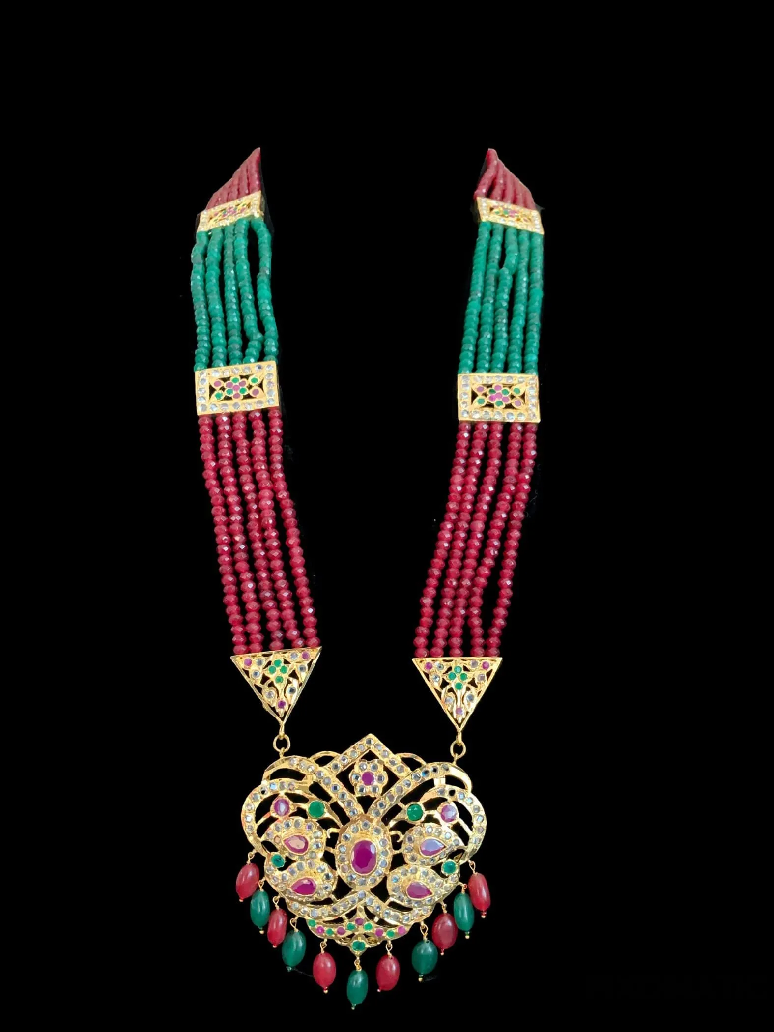 Namita Rani haar in ruby emeralds  (SHIPS IN 4 WEEKS )