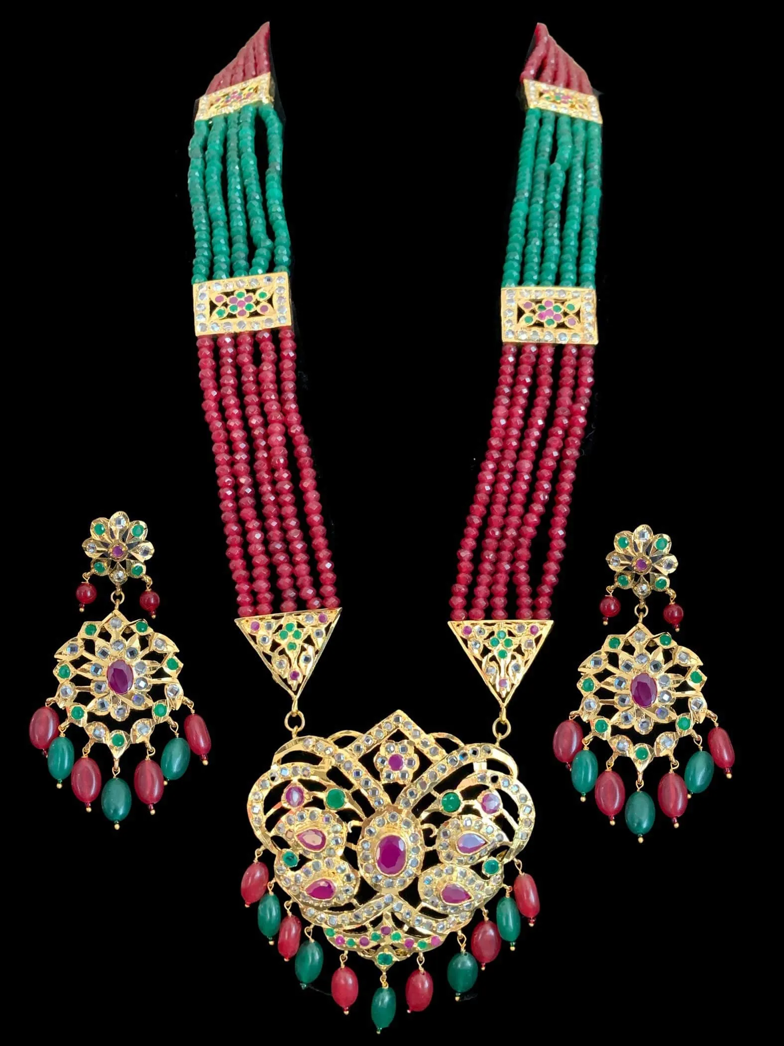 Namita Rani haar in ruby emeralds  (SHIPS IN 4 WEEKS )