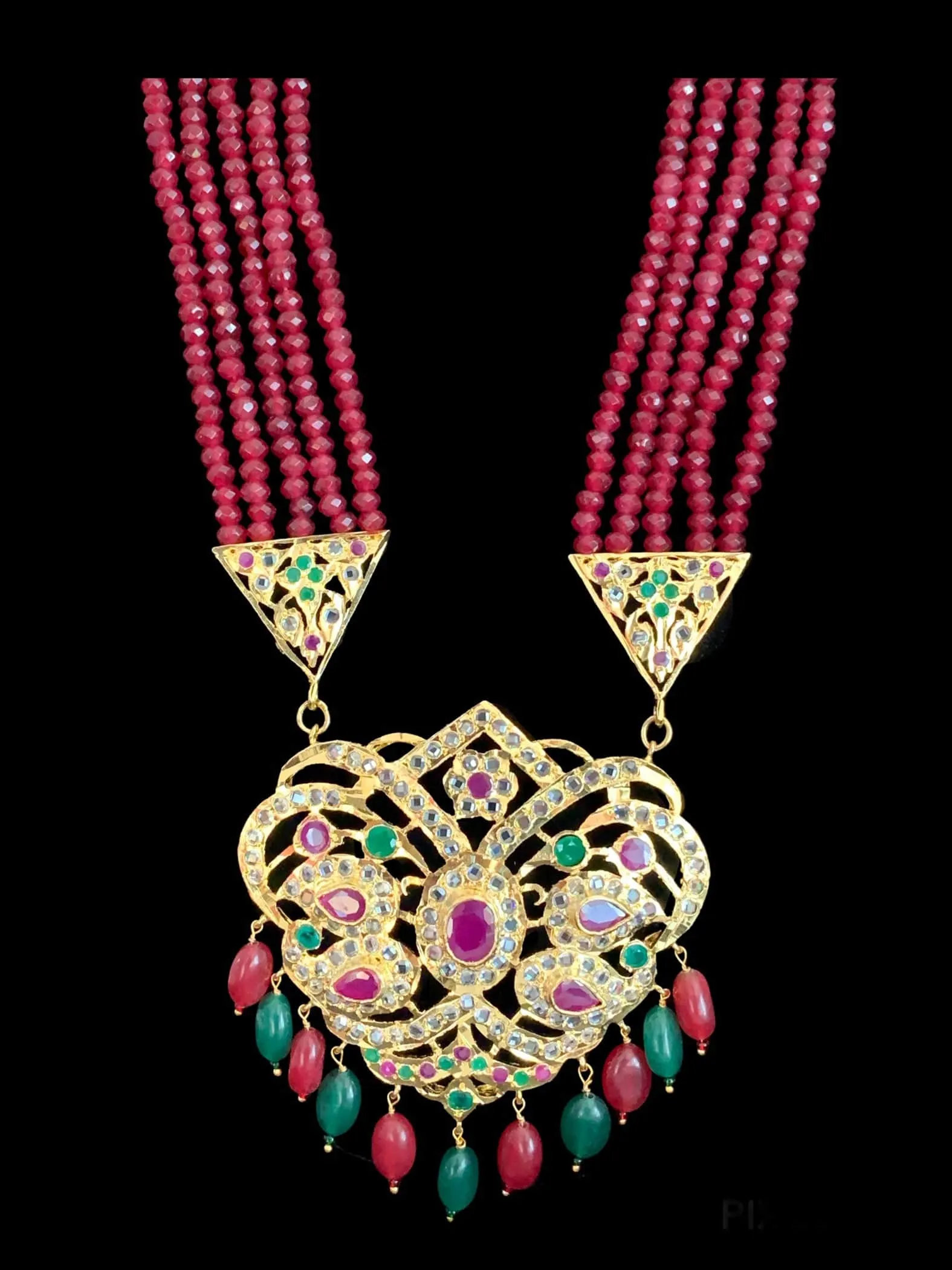 Namita Rani haar in ruby emeralds  (SHIPS IN 4 WEEKS )