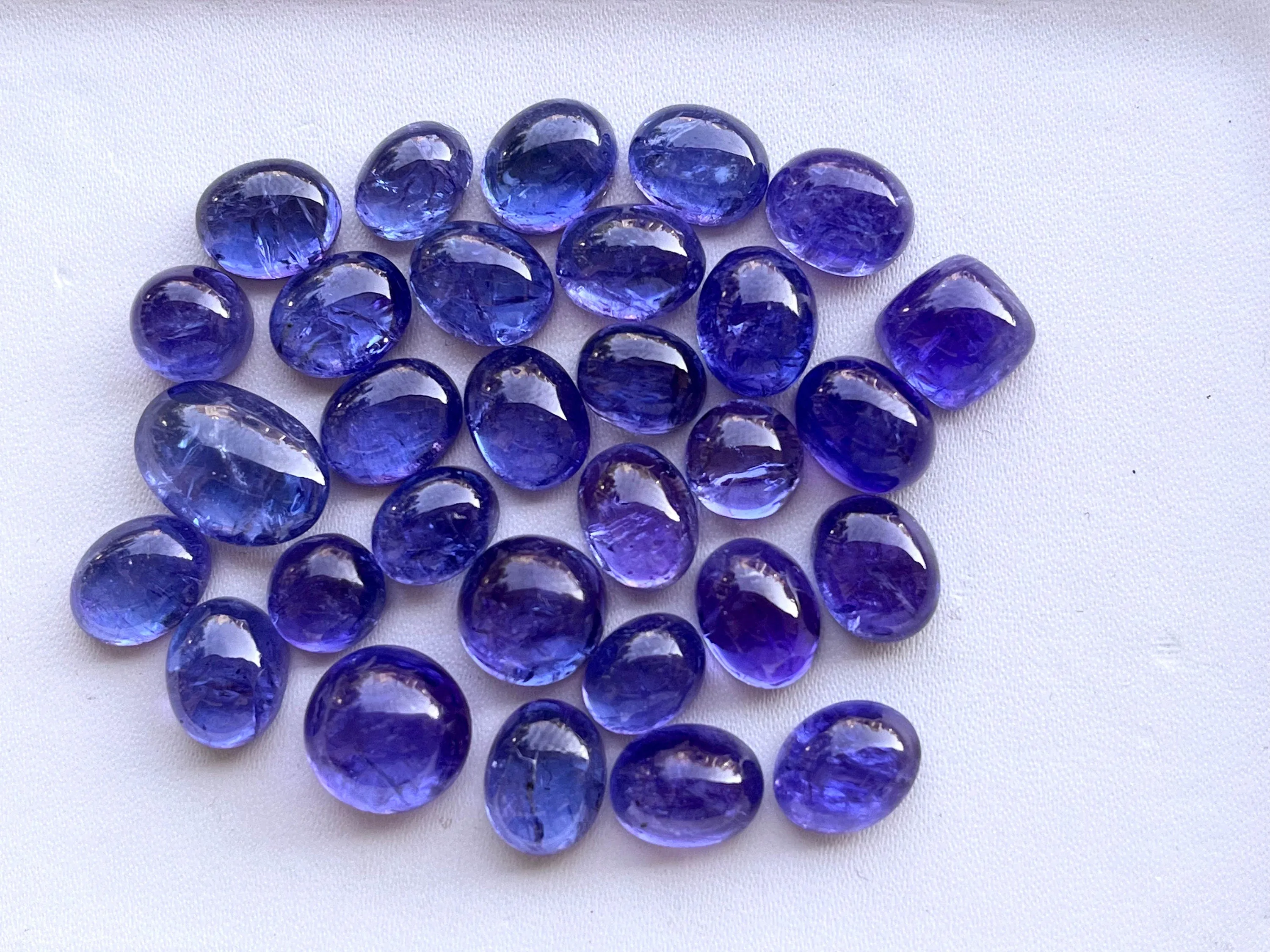 Natural AAA Tanzanite Cabochon Gemstone Mix Shape Lot, Intense Color High Transparency Loose Stone, Tanzanite Loose Stone, Tanzanite Cabs