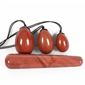 Natural Red Jasper Yoni Egg Set