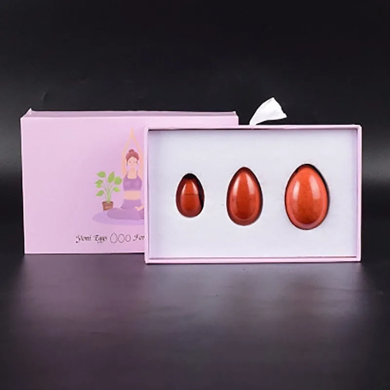 Natural Red Jasper Yoni Egg Set