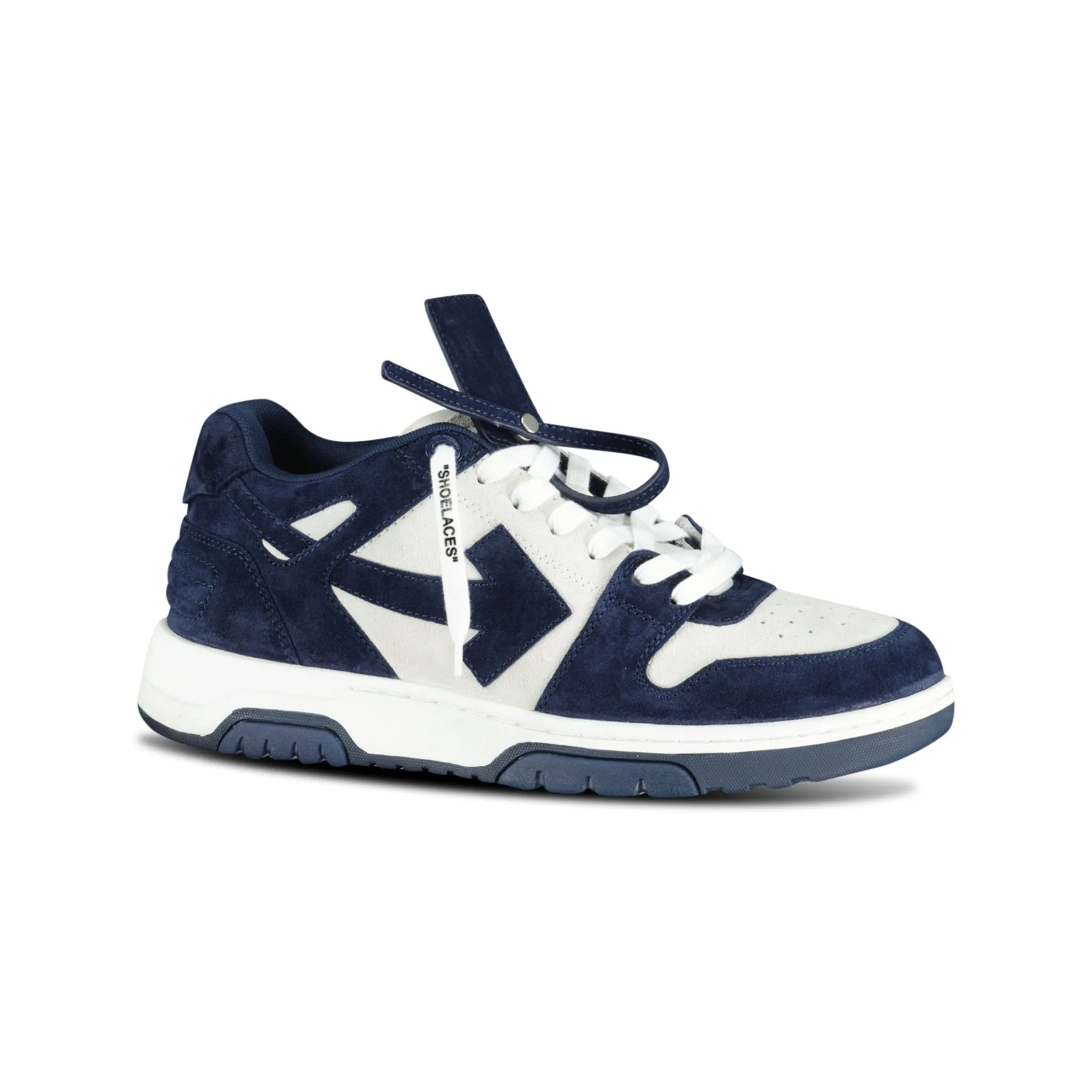 OFF-WHITE Out Of Office Low-Top Suede Trainers Navy & White