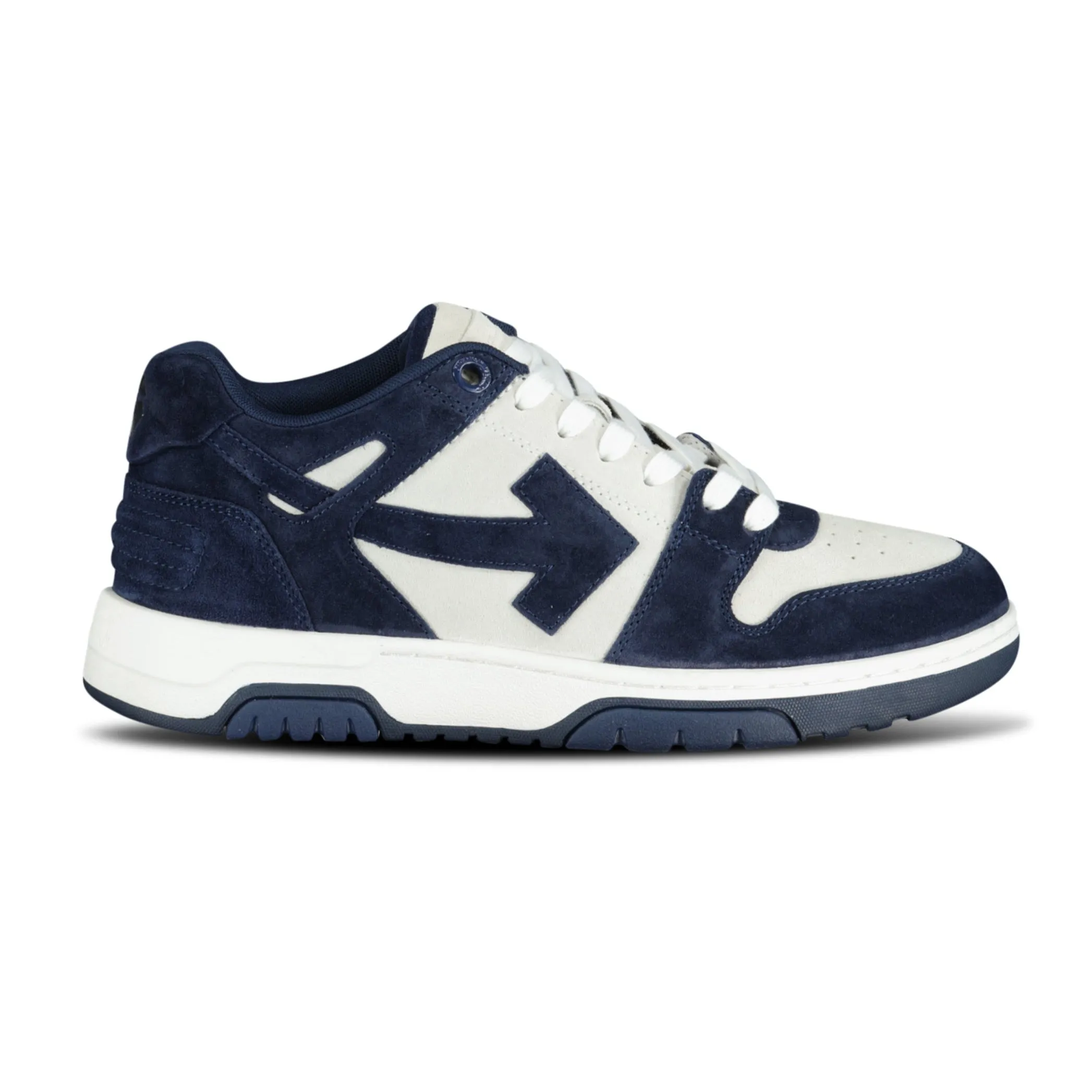 OFF-WHITE Out Of Office Low-Top Suede Trainers Navy & White