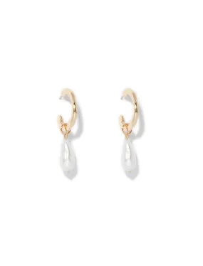 Pamela Pearl Hoop Earrings