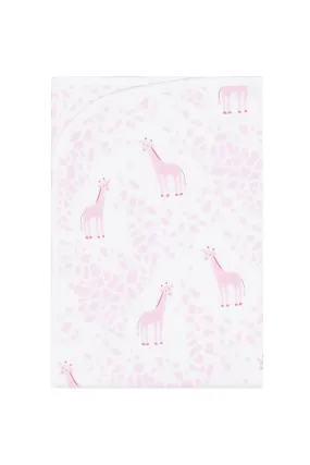 Pink Giraffe Print Blanket