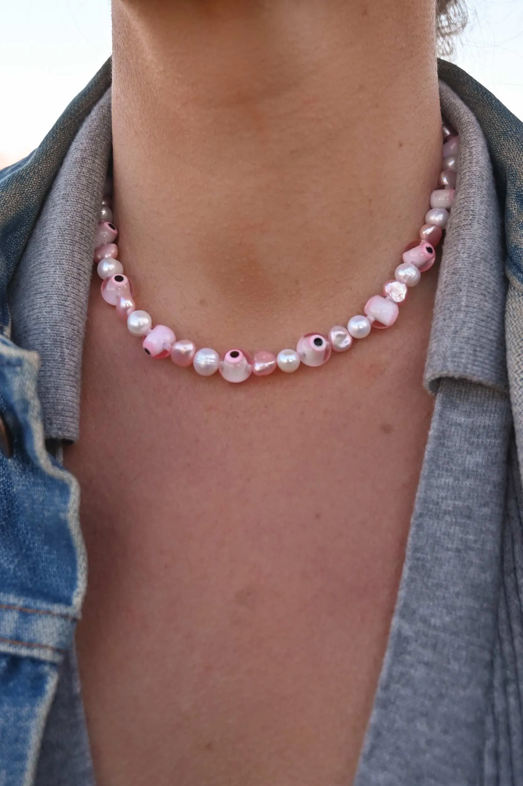 Pretty In Pink Pearl Necklace