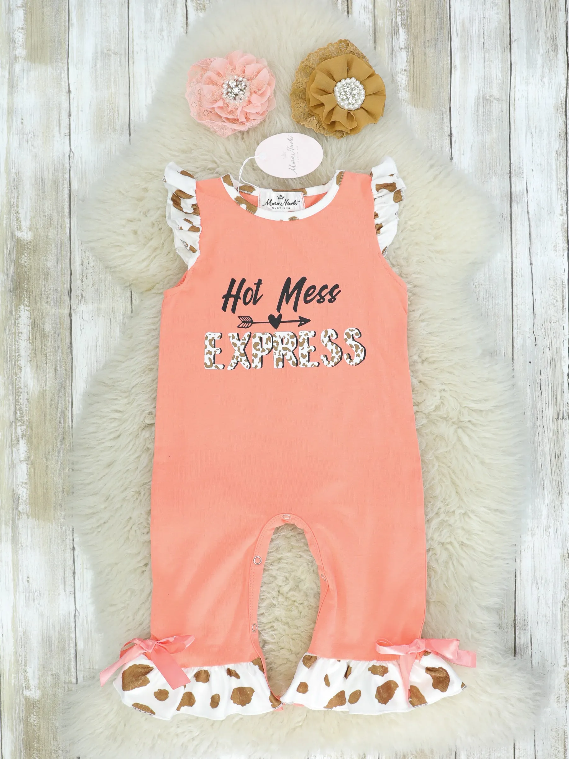 "Hot Mess Express" Ruffle Romper