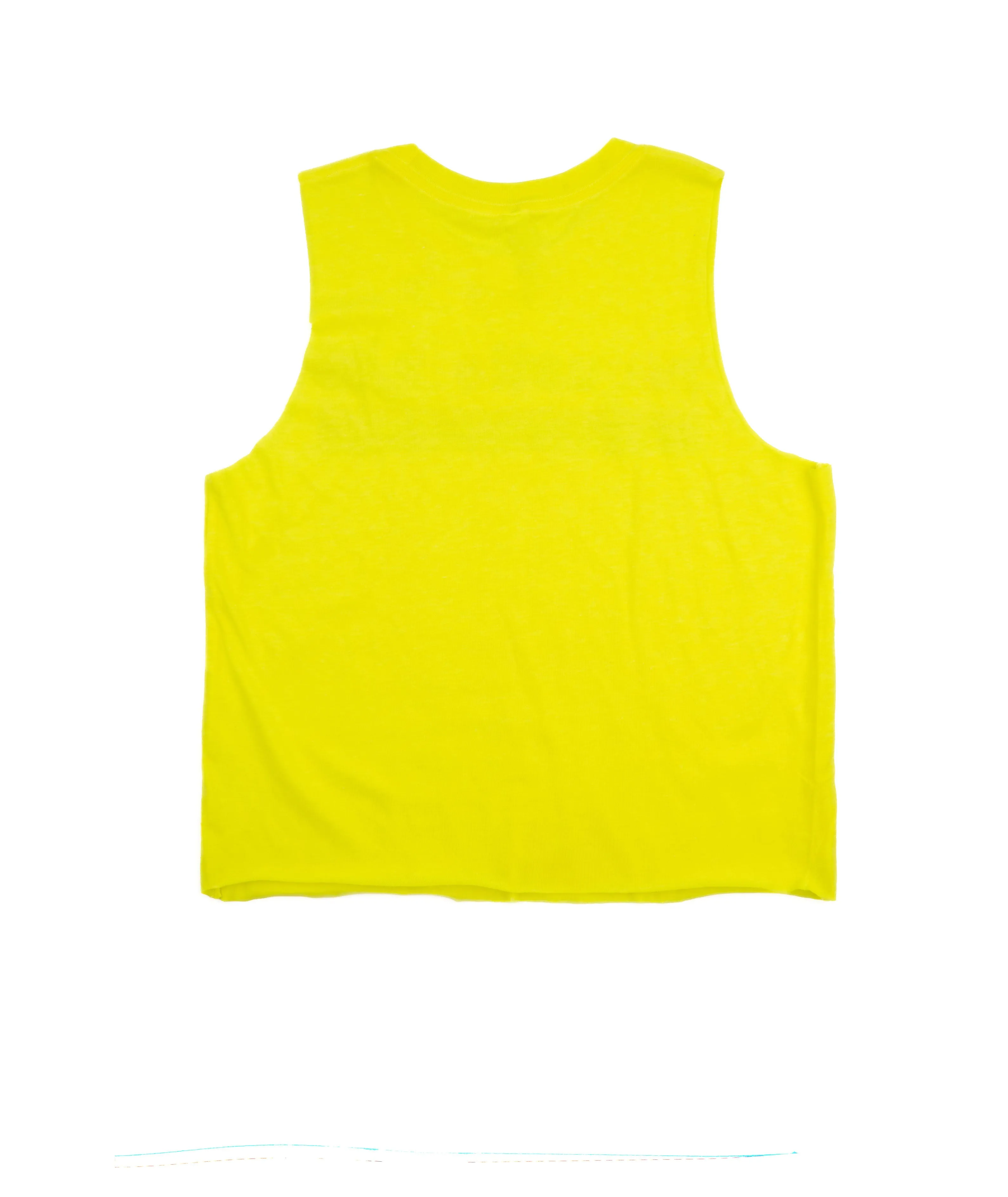 Rainbow Stripes Neon Yellow Camp Tank