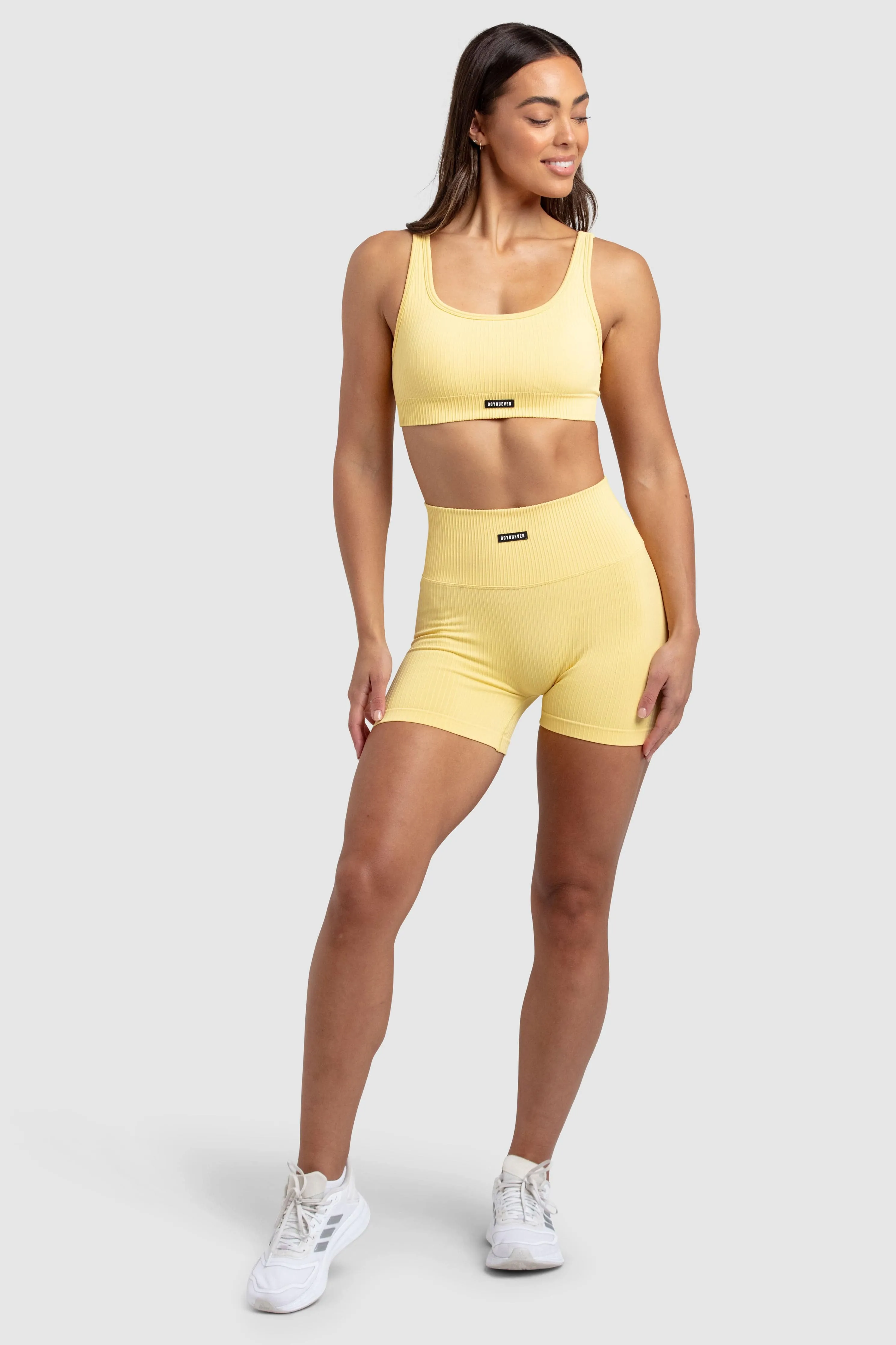 Ribbed Seamless Crop - Canary Yellow