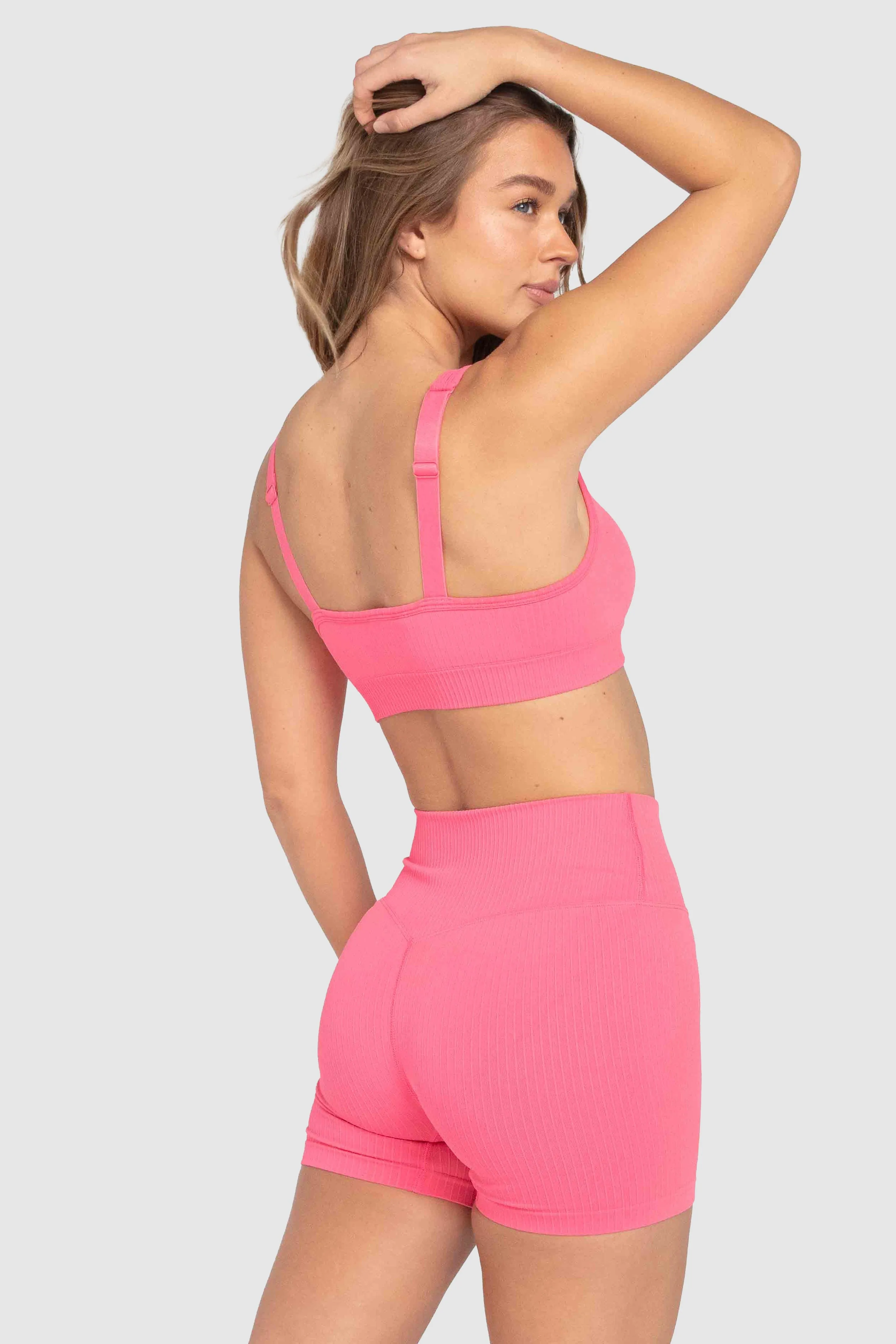 Ribbed Seamless Crop - Watermelon Pink