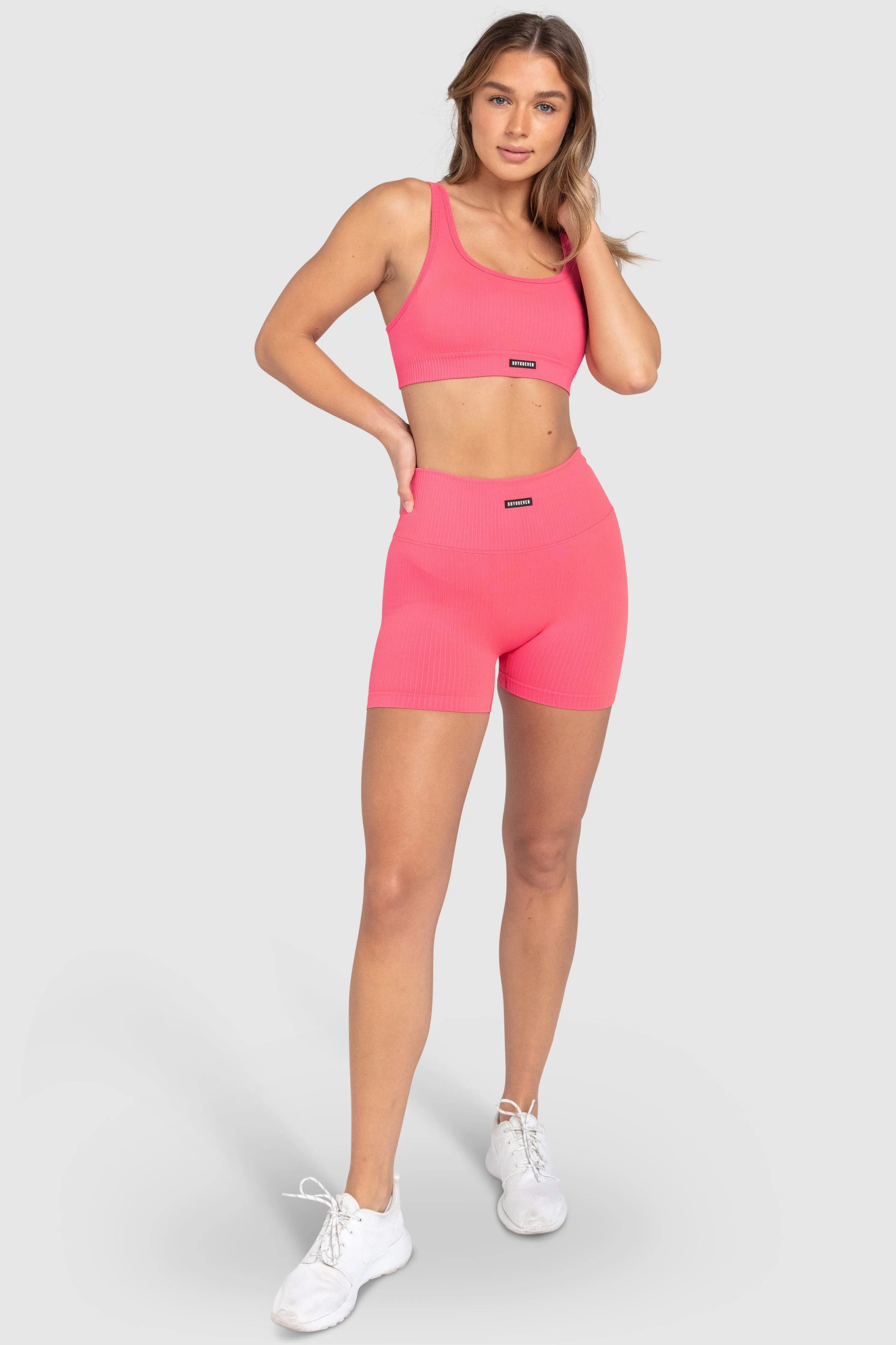 Ribbed Seamless Crop - Watermelon Pink