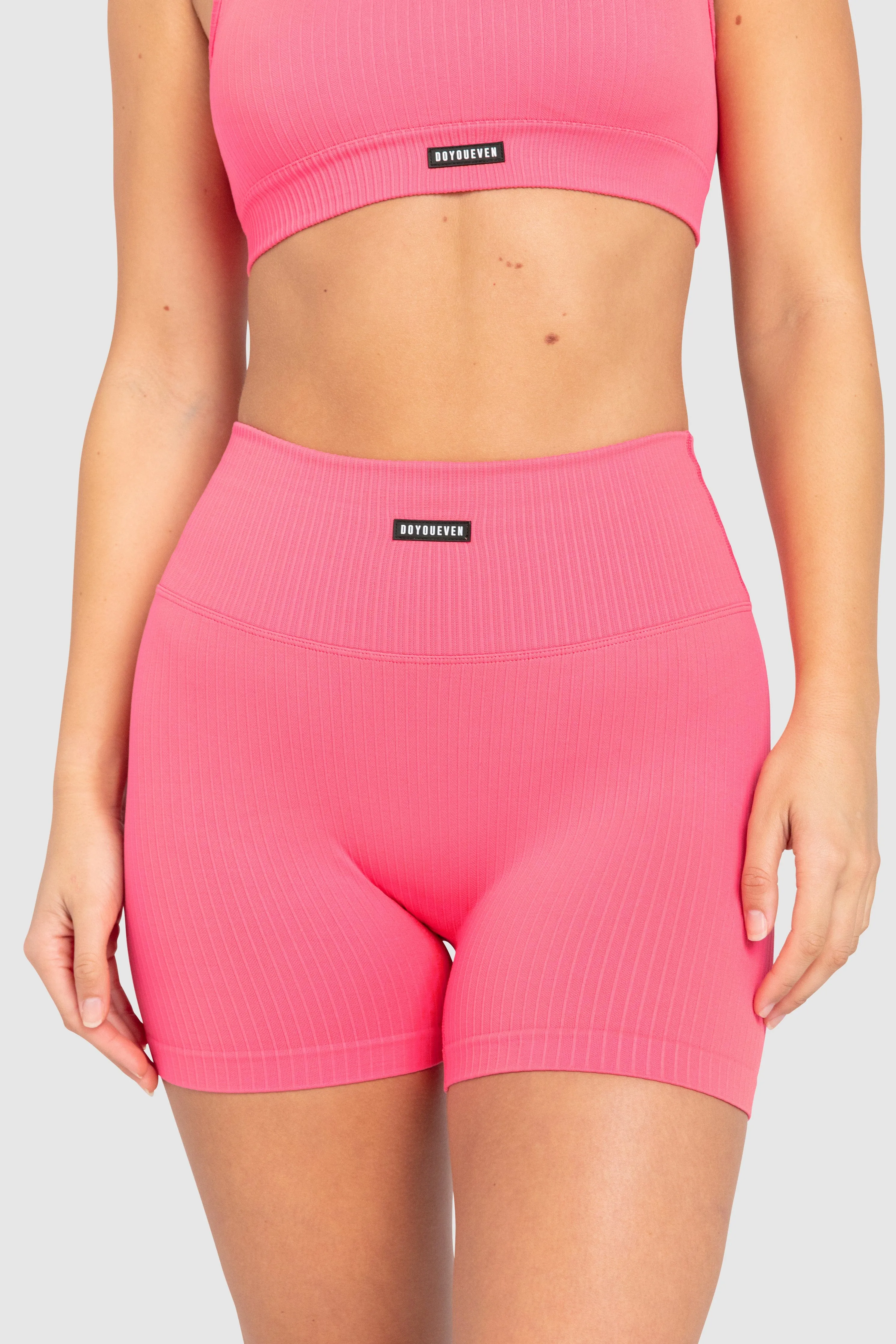 Ribbed Seamless Shorts - Watermelon Pink