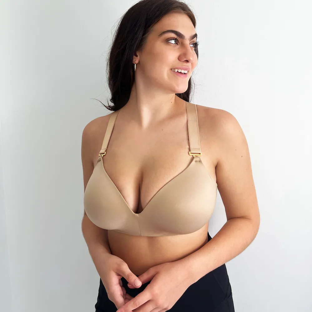 Rosanna Wire-Free Beige & Clear Customizable Bra Set