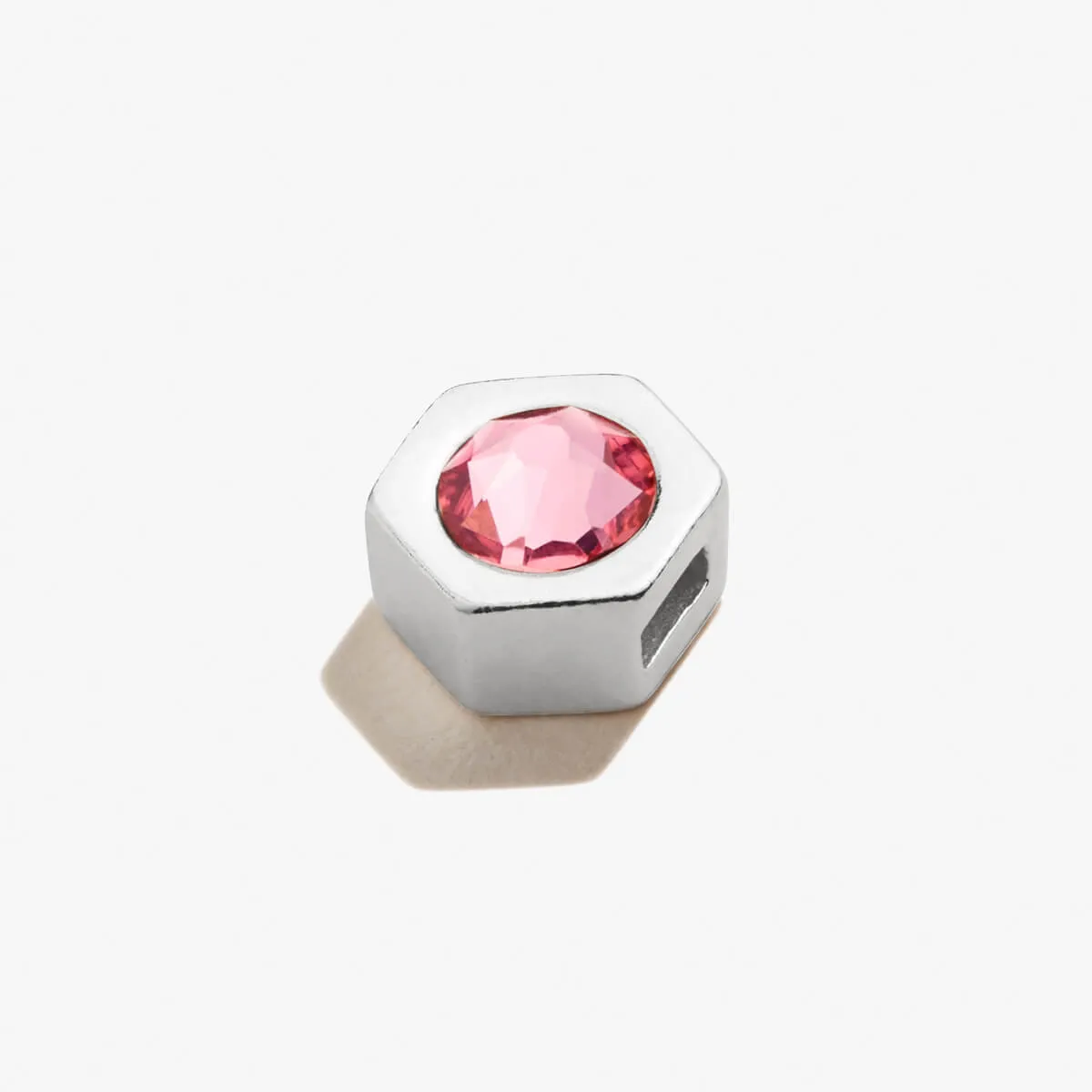 Rose Pink Birthstone Slider Charm, October