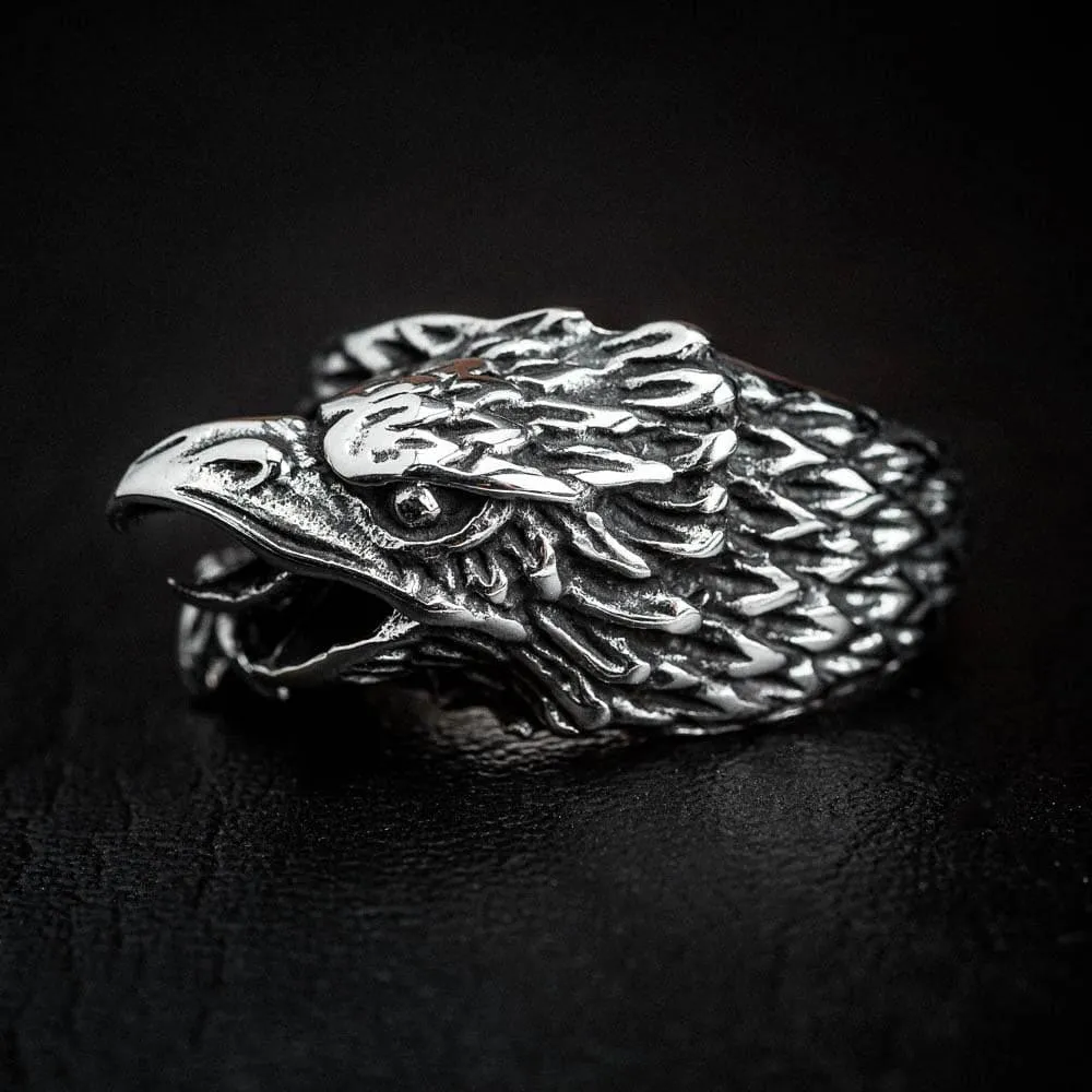 Stainless Steel Eagle Head Ring