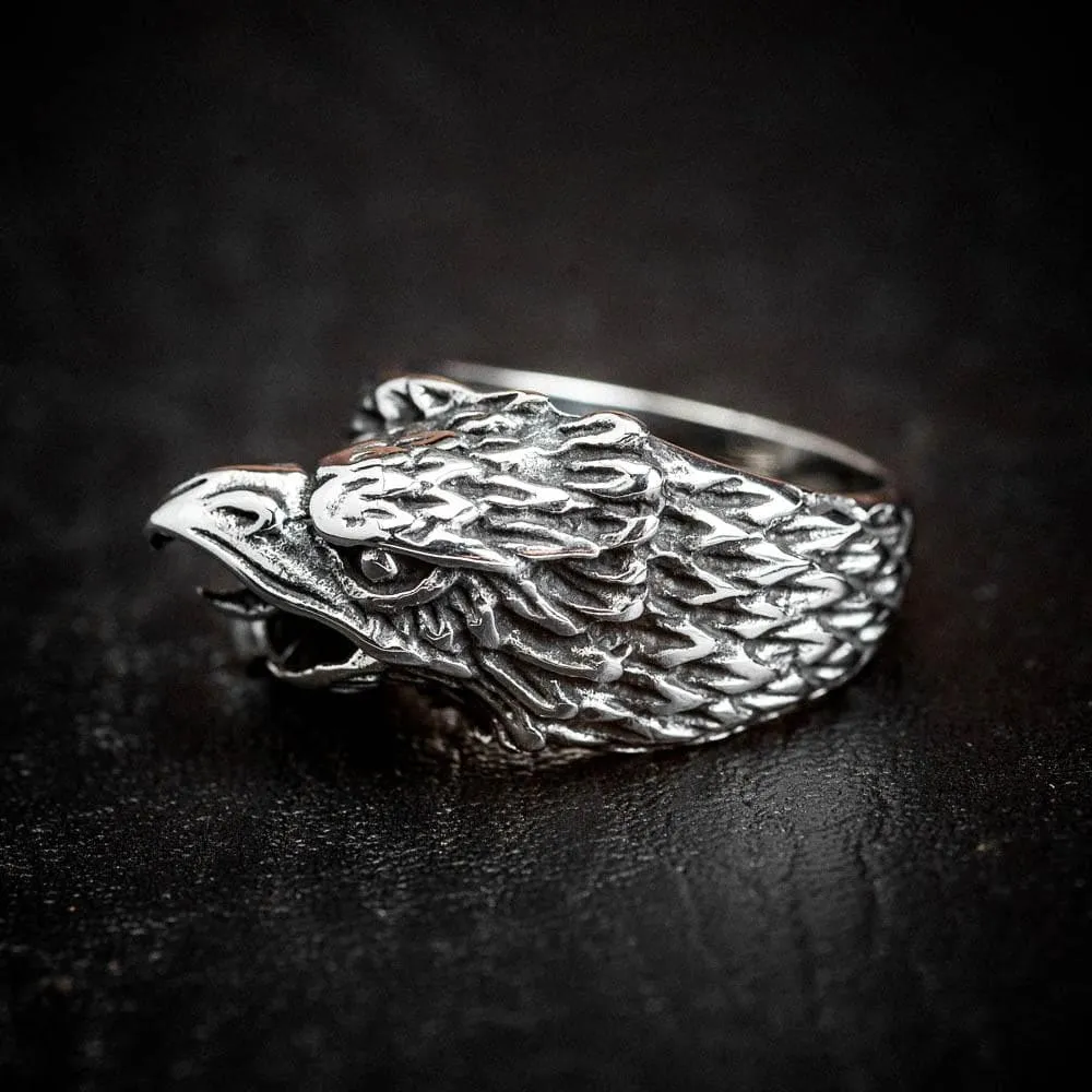 Stainless Steel Eagle Head Ring