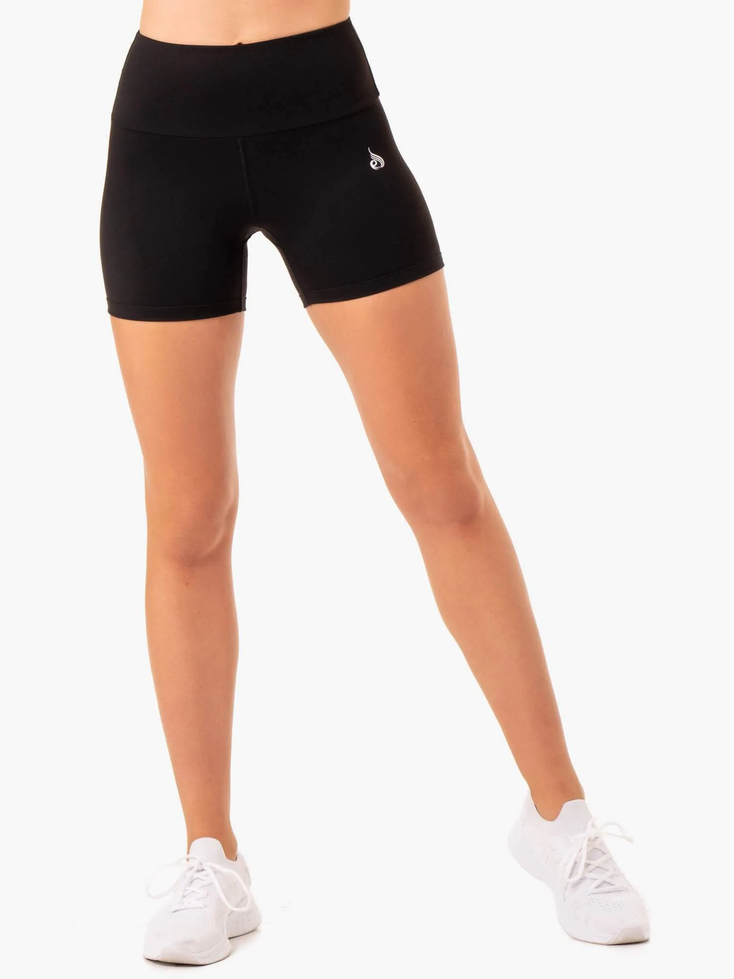 Staples Scrunch Bum Mid Length Shorts - Black