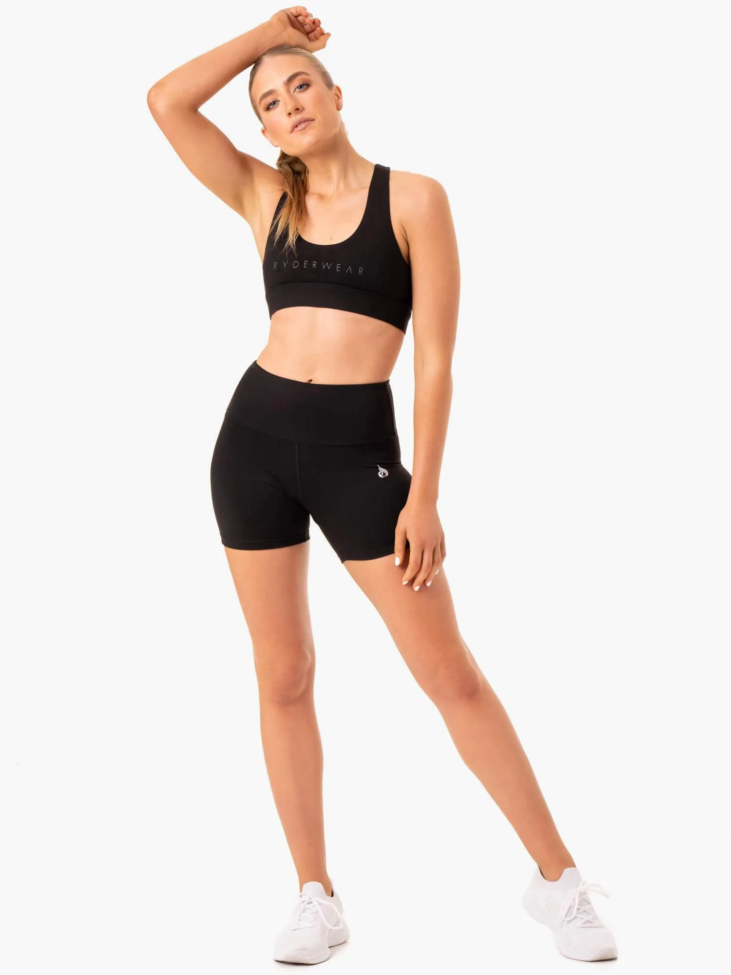 Staples Scrunch Bum Mid Length Shorts - Black