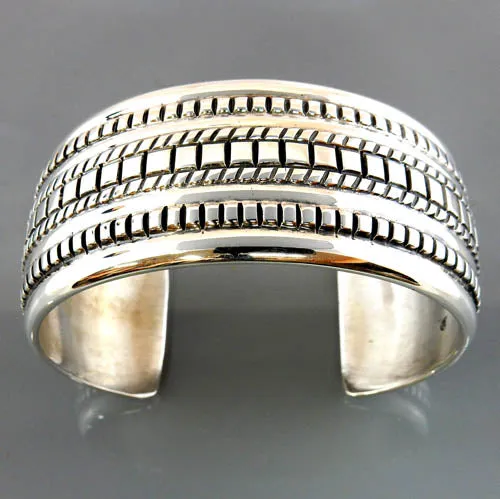 Sterling Silver Modern Designer Cuff Bracelet