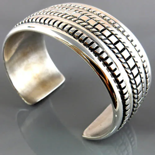 Sterling Silver Modern Designer Cuff Bracelet