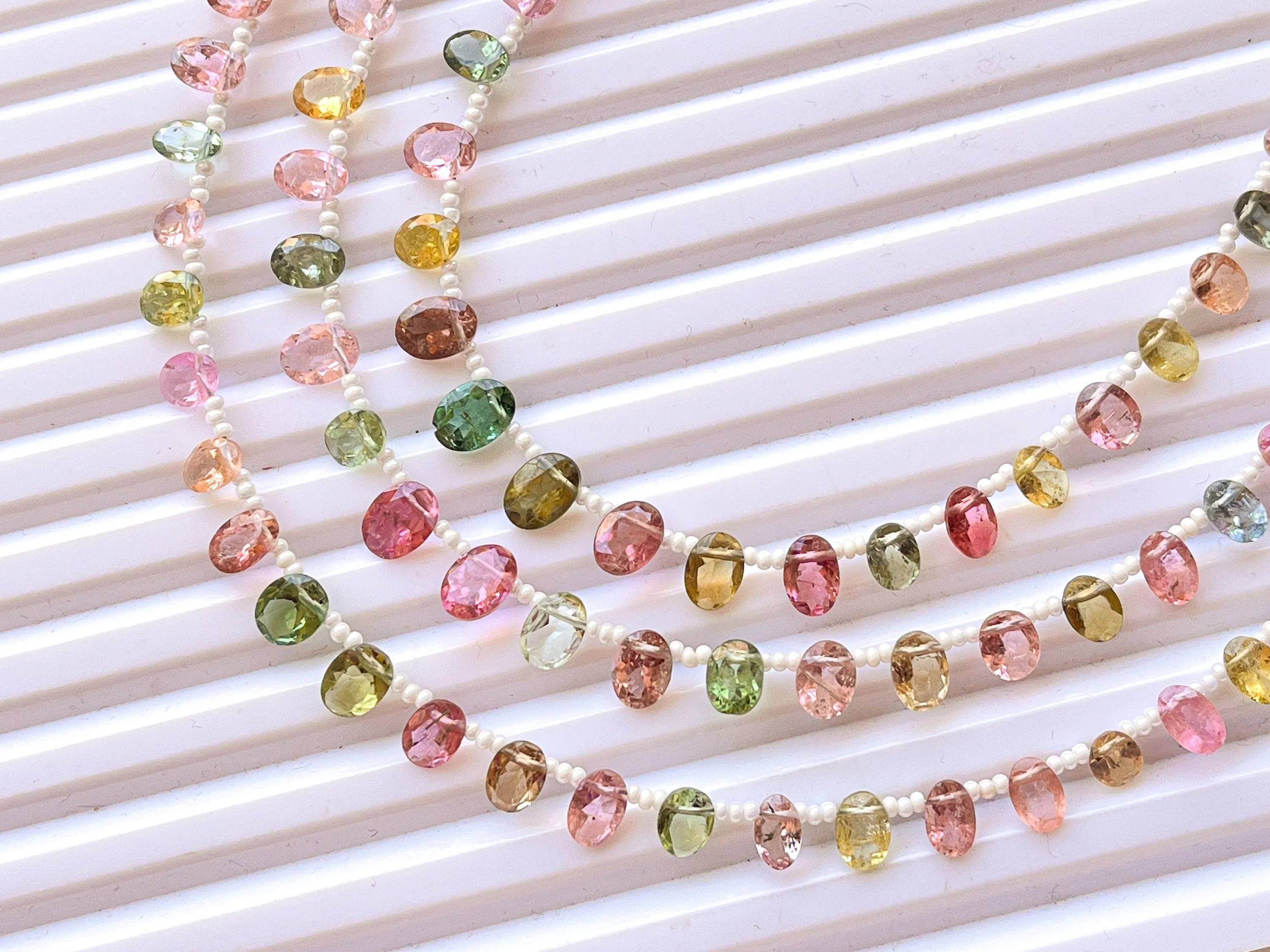 Tourmaline Oval Shape Cut Stone Beads