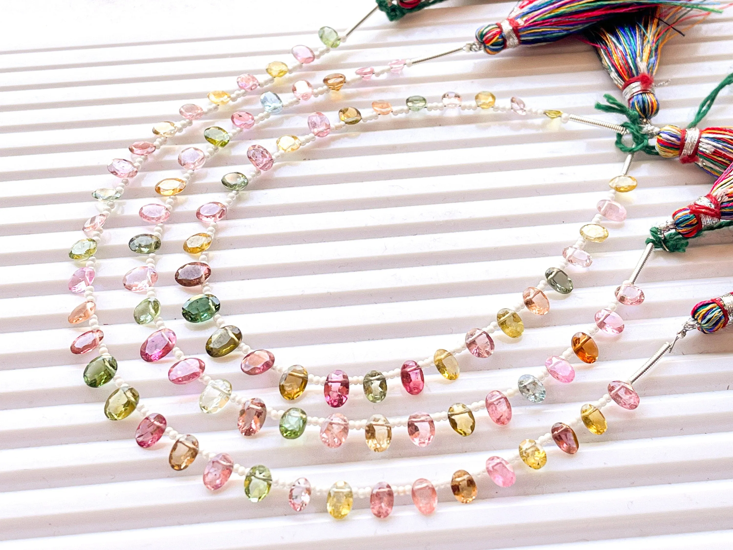 Tourmaline Oval Shape Cut Stone Beads