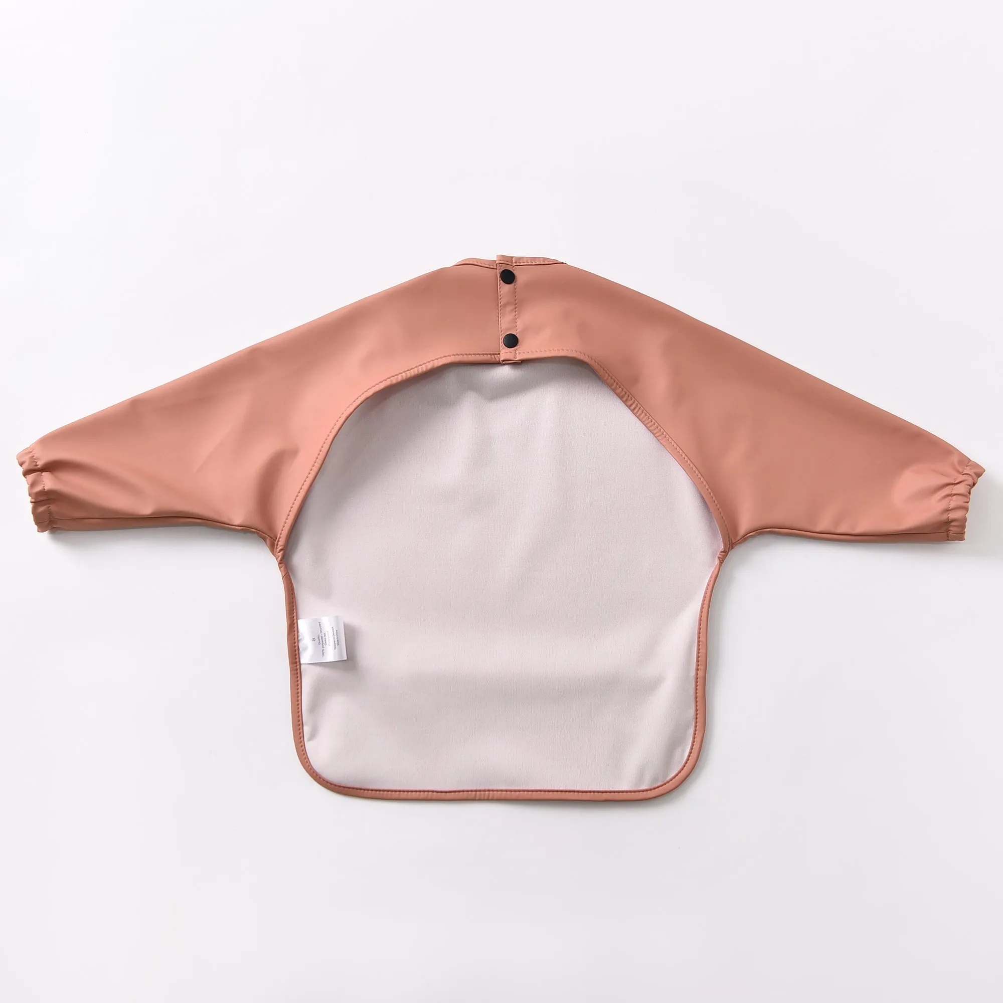 Waterproof Long Sleeve Baby Smock Bib in Desert Sand